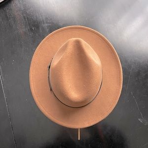 PRICE FIRM Brown Flat-Brimmed Hat